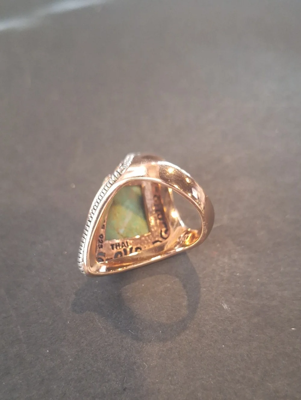 Barse Thai CU Green Turquoise Stone Filigree Ring - Women's Fashion Jewelry